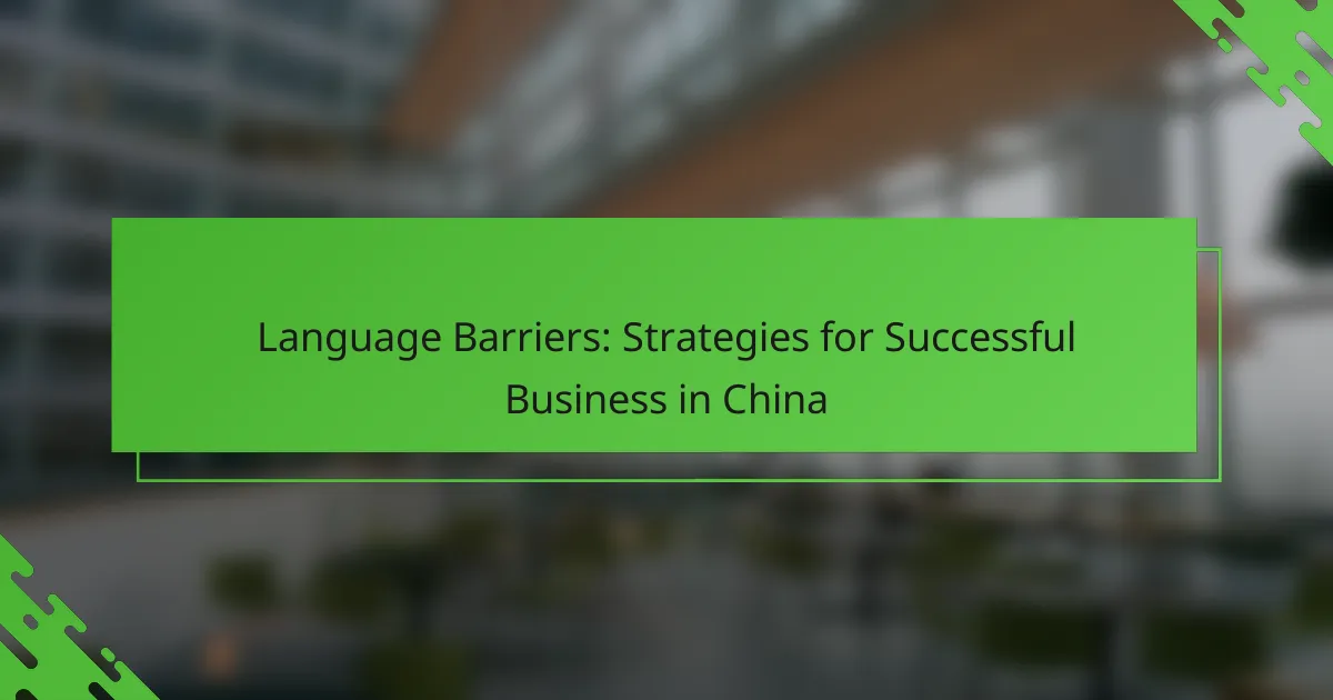 Language Barriers: Strategies for Successful Business in China