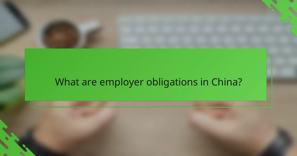 What are employer obligations in China?