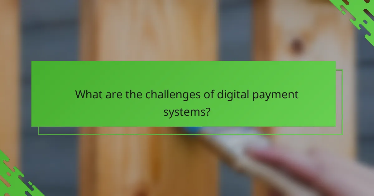 What are the challenges of digital payment systems?