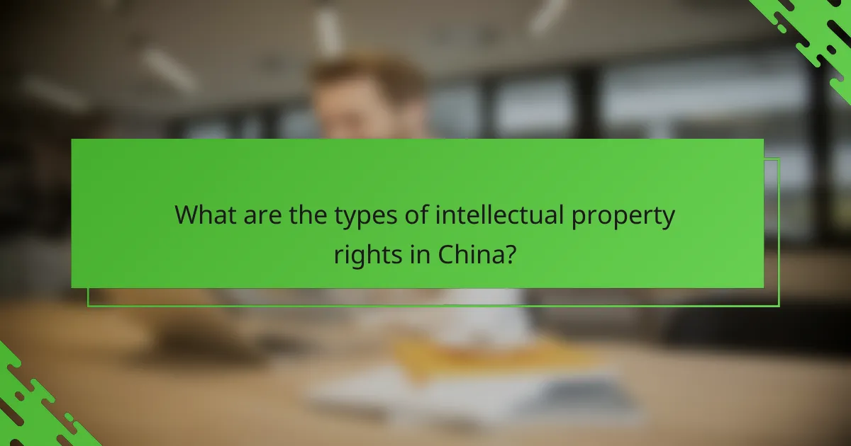 What are the types of intellectual property rights in China?